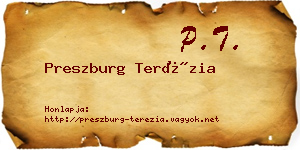 Preszburg Terézia névjegykártya